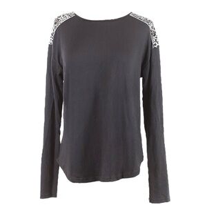 🌺 Christian Siriano Lightweight Comfy Long Sleeve Top S Animal Print Gray